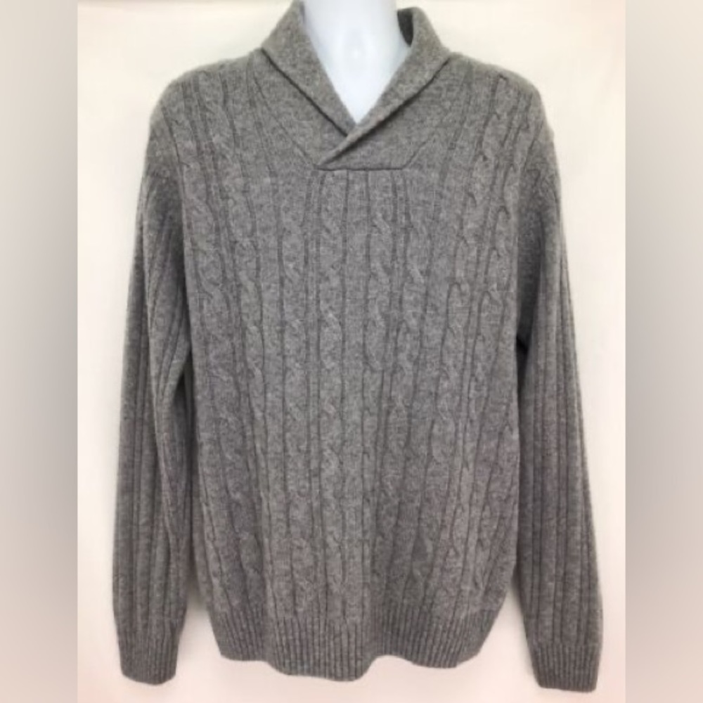 Mens Daniele Blasi XXL Gray Wool Blend Shawl Collar Sweater Made In Italy